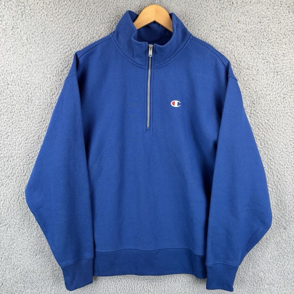 Champion Other - Champion Reverse Weave Sweatshirt Mens 2XL Blue 1/4 Zip Pullover *RARE*
